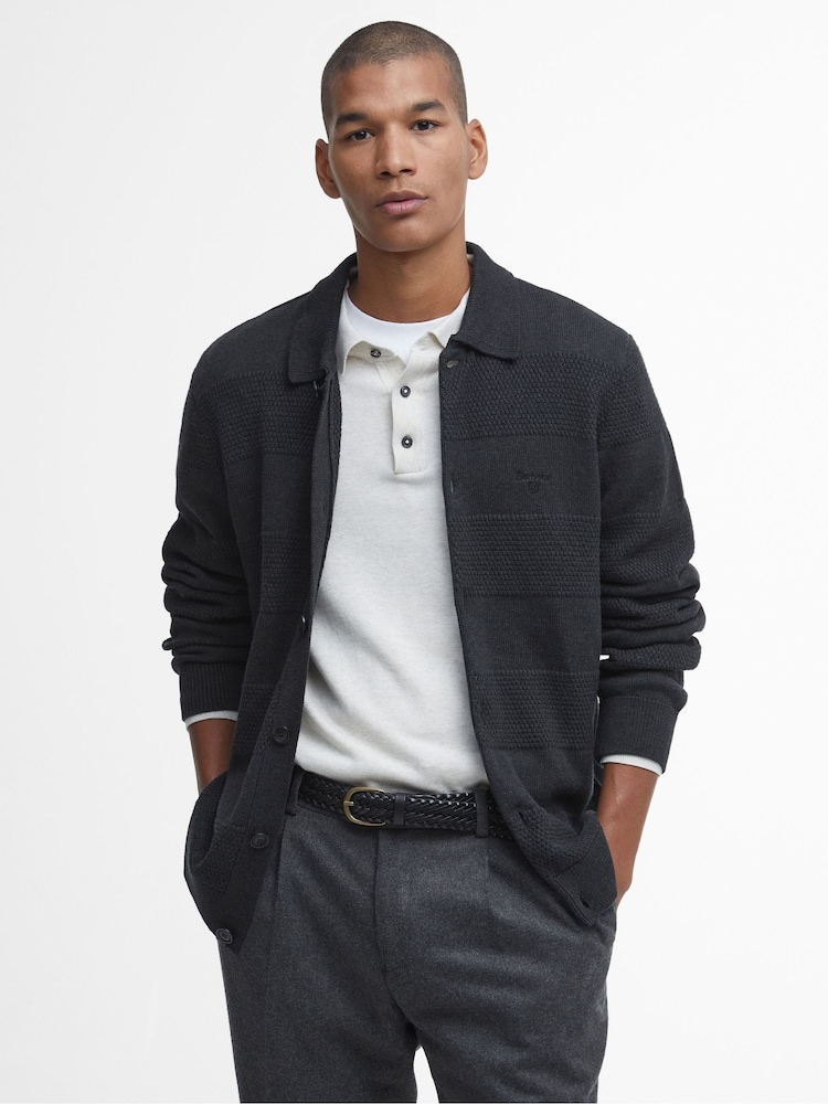 Barbour® Green Marl Filley Knitted 100% Cotton Cardigan - Image 1 of 6