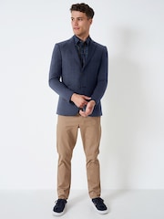 Crew Clothing Blue Birdseye Jersey Blazer - Image 1 of 4