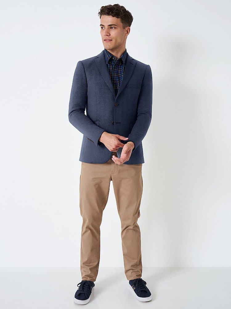 Crew Clothing Blue Birdseye Jersey Blazer - Image 1 of 4