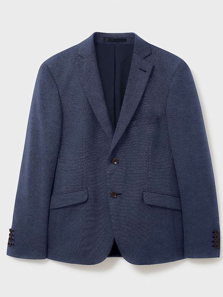 Crew Clothing Blue Birdseye Jersey Blazer - Image 4 of 4