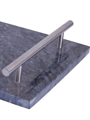 Interiors by Premier Black Marble Tray With Silver Handles - Image 3 of 4