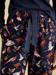 Joules Lyla Navy Jersey Pyjama Set - Image 4 of 9