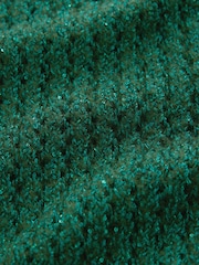 Green Emerald Sparkle Sequin Mesh Knitted Half Sleeve Jumper - Image 7 of 7