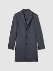 Reiss Airforce Blue Gable Wool Blend Single Breasted Overcoat - Image 2 of 6