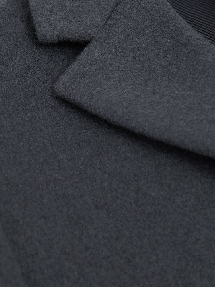 Reiss Airforce Blue Gable Wool Blend Single Breasted Overcoat - Image 6 of 6