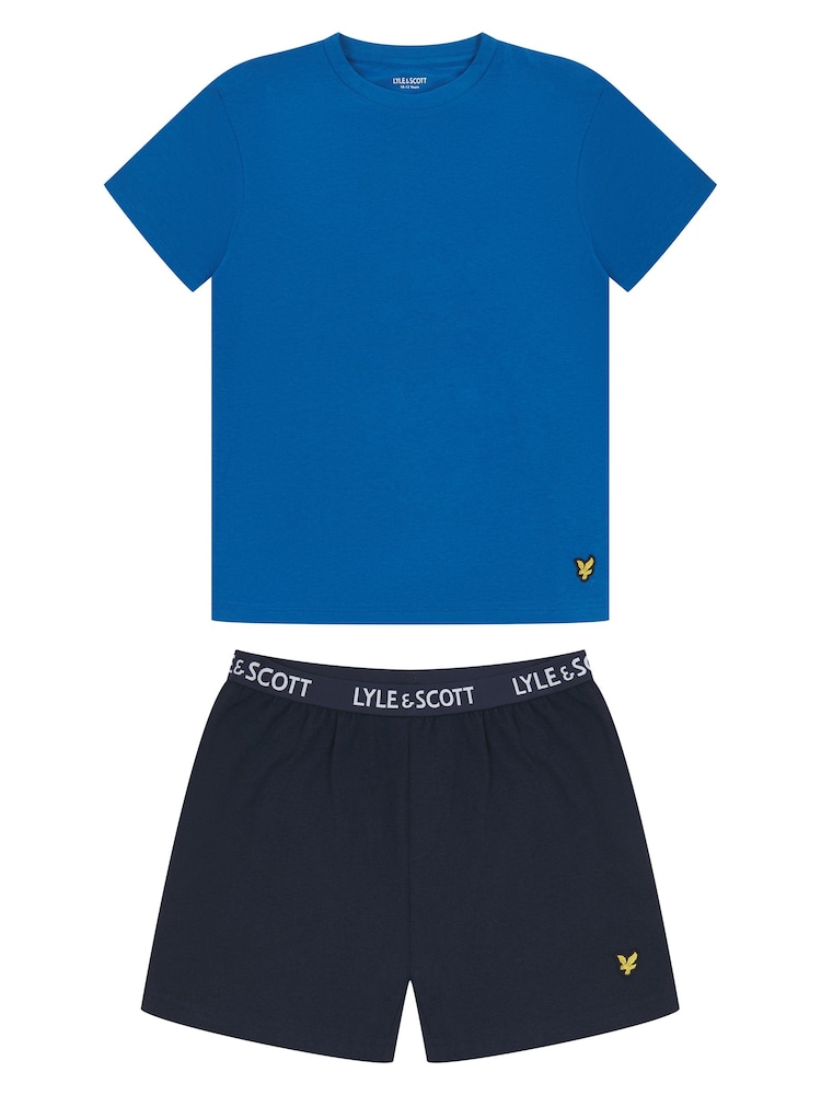 Lyle & Scott Blue Sleepwear Shorts Boys Prince Set - Image 1 of 6