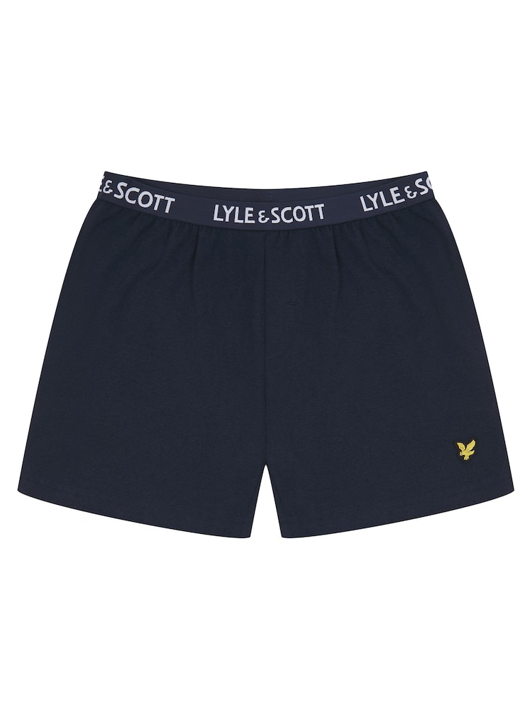 Lyle & Scott Blue Sleepwear Shorts Boys Prince Set - Image 4 of 6