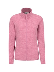 Mountain Warehouse Mid Pink Womens Snowdon Melange II Full-Zip Fleece - Image 1 of 5