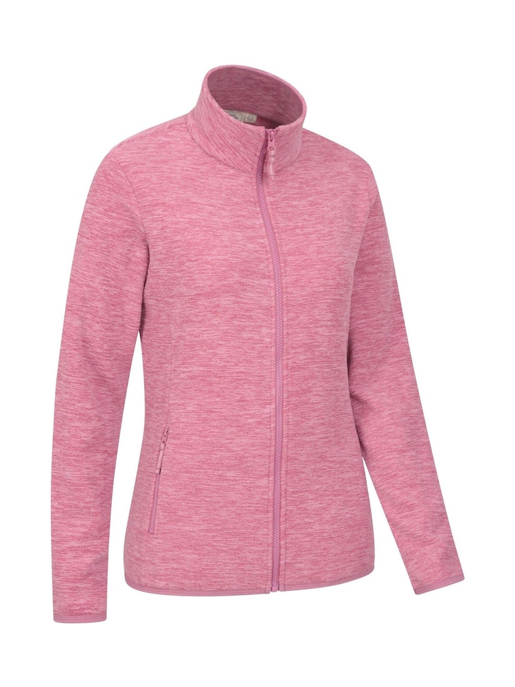 Mountain Warehouse Mid Pink Womens Snowdon Melange II Full-Zip Fleece - Image 2 of 5