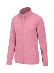 Mountain Warehouse Mid Pink Womens Snowdon Melange II Full-Zip Fleece - Image 3 of 5