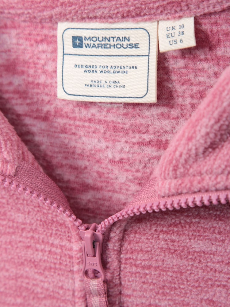 Mountain Warehouse Mid Pink Womens Snowdon Melange II Full-Zip Fleece - Image 5 of 5