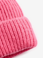Bright Pink Chunky Rib Beanie Hat (1-16yrs) - Image 3 of 3