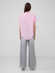 French Connection Pink Crepe Light Sleeveless Popover Shirt - Image 3 of 4