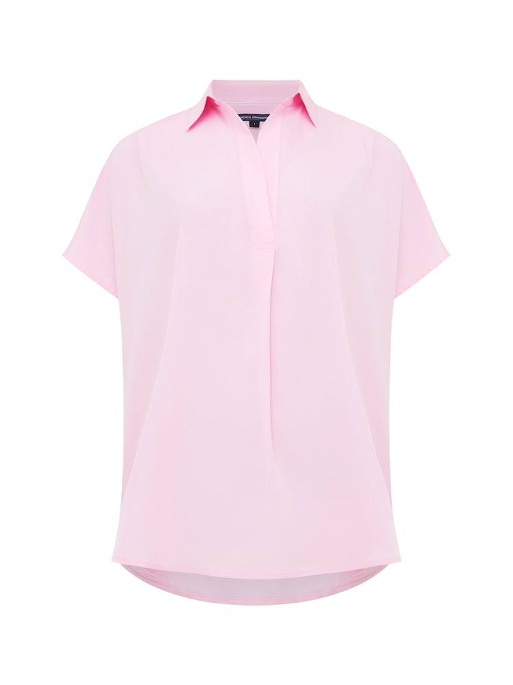 French Connection Pink Crepe Light Sleeveless Popover Shirt - Image 4 of 4