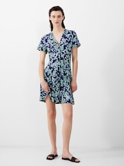 French Connection Blue Benedetta Meadow V-Neck Dress - Image 1 of 4
