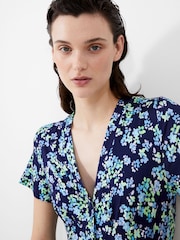 French Connection Blue Benedetta Meadow V-Neck Dress - Image 3 of 4