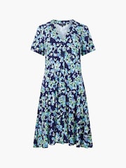 French Connection Blue Benedetta Meadow V-Neck Dress - Image 4 of 4
