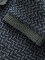 Charcoal Grey Short Sleeve Textured Polo Shirt (3mths-7yrs) - Image 7 of 8
