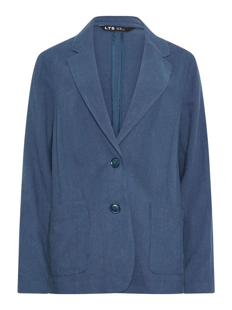 Long Tall Sally Blue LTS Tall Black Linen Blazer - Image 4 of 4
