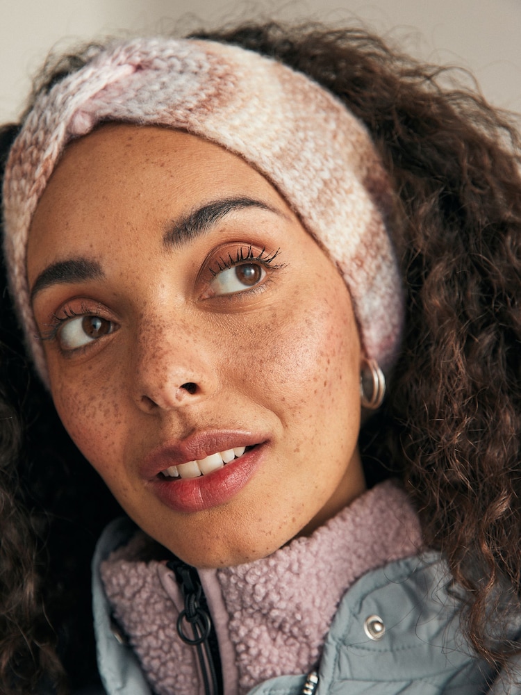 Pink Ombre Stripe Knitted Headband - Image 2 of 4 Pink Ombre Stripe Knitted Headband - Image 2 of 4