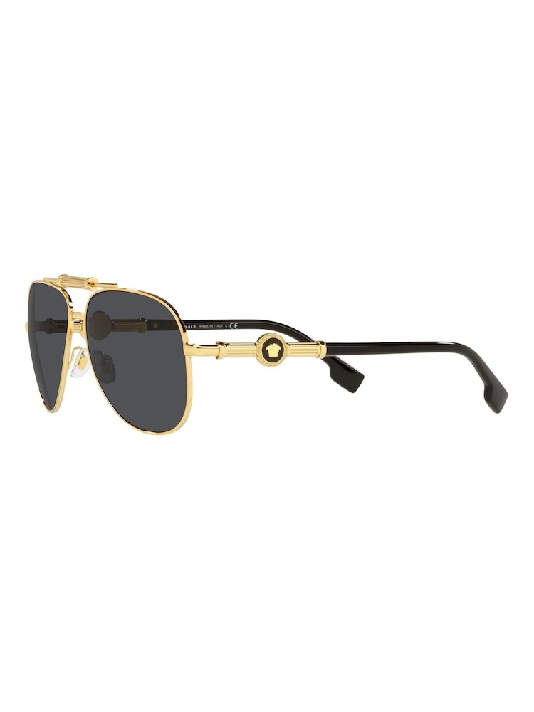 Versace Gold Ve2236 Pilot Sunglasses - Image 5 of 5
