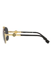 Versace Gold Ve2236 Pilot Sunglasses - Image 6 of 9
