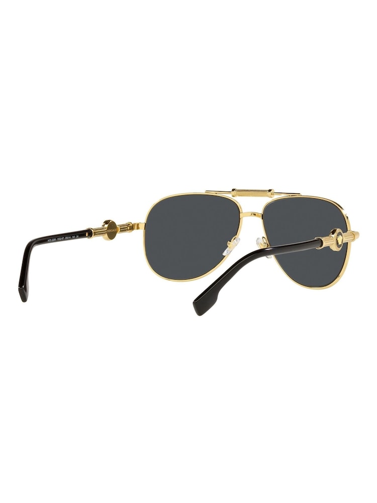 Versace Gold Ve2236 Pilot Sunglasses - Image 9 of 9