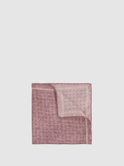 Reiss Dusty Pink Marasusa Reversible Silk Pocket Square - Image 1 of 5