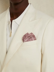 Reiss Dusty Pink Marasusa Reversible Silk Pocket Square - Image 2 of 5