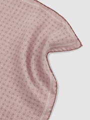 Reiss Dusty Pink Marasusa Reversible Silk Pocket Square - Image 4 of 5