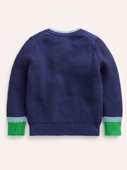 Boden Blue Chunky 100% Cotton Jumper - Image 2 of 3