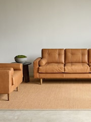 Halo Tan Brown Caufield Leather 3 Seater Sofa - Image 1 of 15
