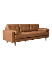 Halo Tan Brown Caufield Leather 3 Seater Sofa - Image 11 of 15