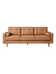 Halo Tan Brown Caufield Leather 3 Seater Sofa - Image 15 of 15