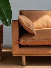 Halo Tan Brown Caufield Leather 3 Seater Sofa - Image 4 of 15