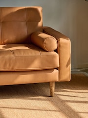 Halo Tan Brown Caufield Leather 3 Seater Sofa - Image 5 of 15
