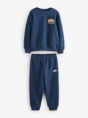 Nike Blue Little Kids Powder Play Jacquard Crew Tracksuit - Image 1 of 1