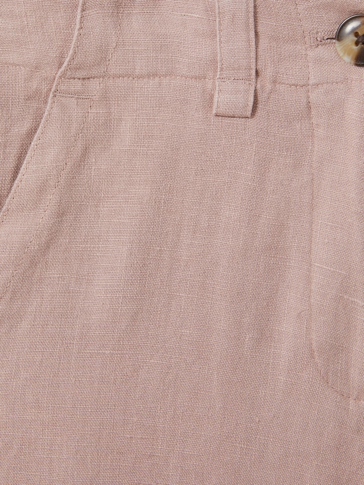 Reiss Pink Dani Senior Linen Loose Fit Trousers - Image 4 of 4
