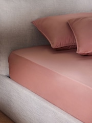 MADE.COM Dusty Rose Cosy Washed Cotton Extra Deep Fitted Sheet - Image 1 of 3