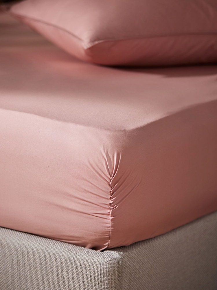 MADE.COM Dusty Rose Cosy Washed Cotton Extra Deep Fitted Sheet - Image 2 of 3