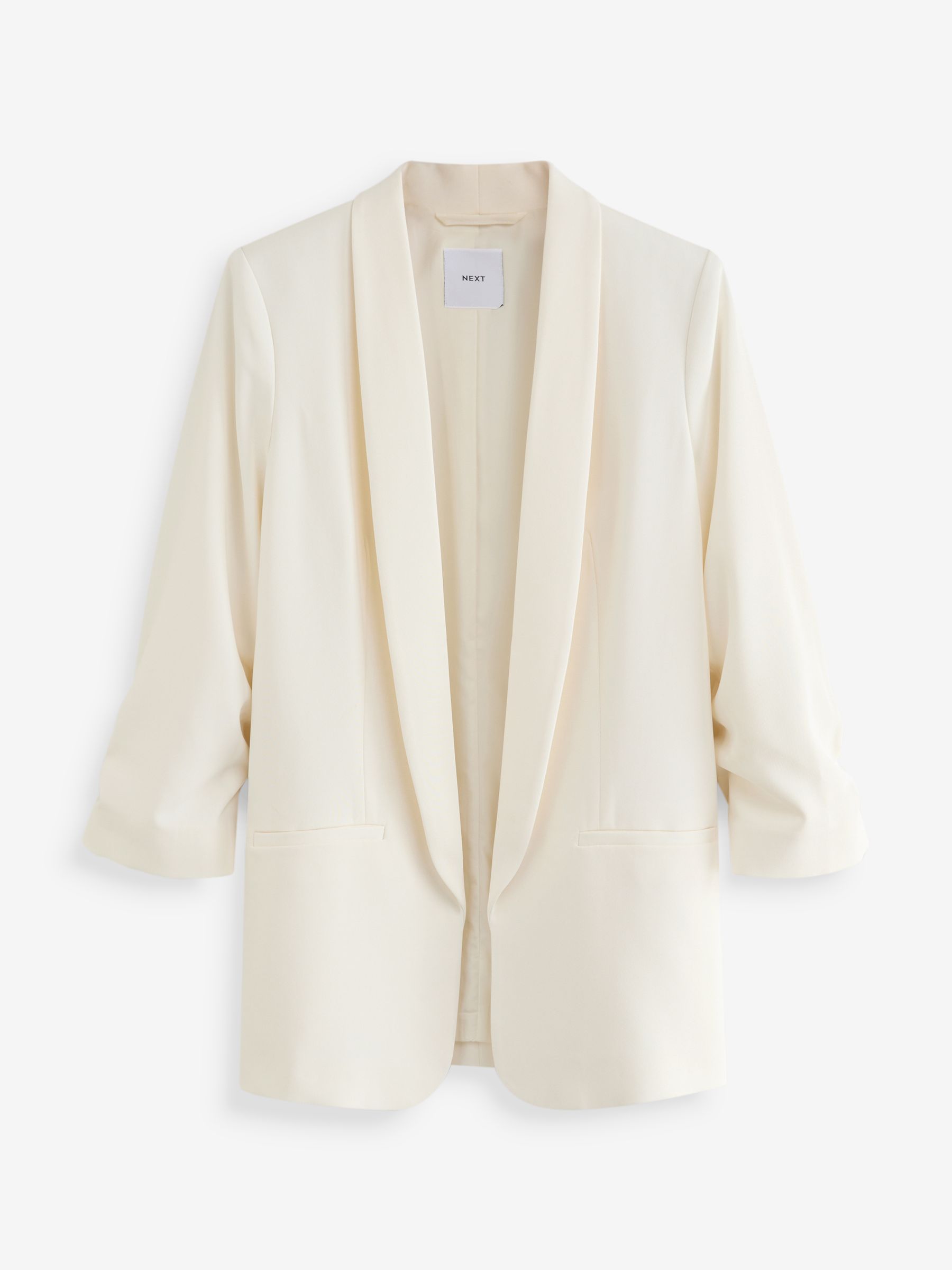 Buy Cream Relaxed Ruched Sleeve Blazer from Next USA