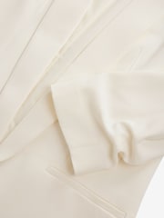 Cream Relaxed Ruched Sleeve Blazer - Image 6 of 7