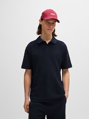 BOSS Blue 100% Cotton Towelling Polo Shirt - Image 2 of 5