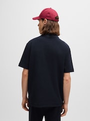 BOSS Blue 100% Cotton Towelling Polo Shirt - Image 3 of 5