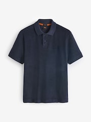 BOSS Blue 100% Cotton Towelling Polo Shirt - Image 5 of 5