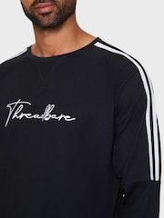 أسود داكن - طقم من بيجامة بكُم طويل من مزيج قطن من Threadbare - صورة 4 من 4