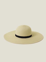 Accessorize Natural Trim Floppy Hat - Image 1 of 3