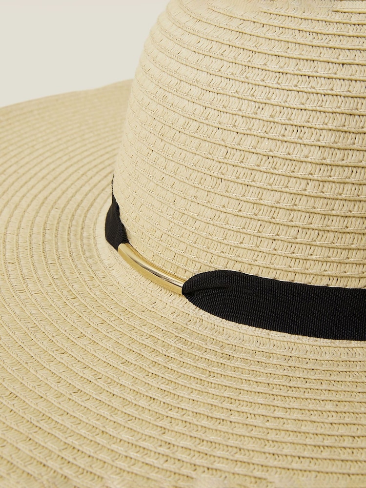 Accessorize Natural Trim Floppy Hat - Image 2 of 3