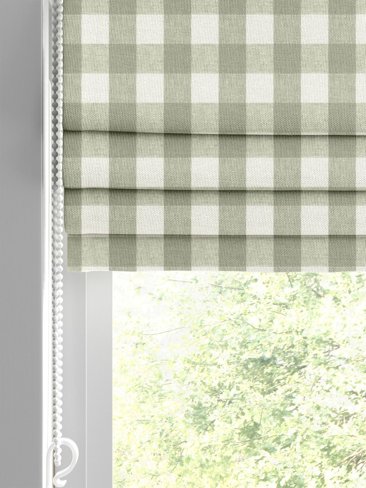 Sophie Allport Green Gingham Made to Measure 100% Cotton Roman Blinds - Image 2 of 6