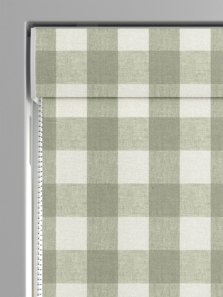 Sophie Allport Green Gingham Made to Measure 100% Cotton Roman Blinds - Image 3 of 6